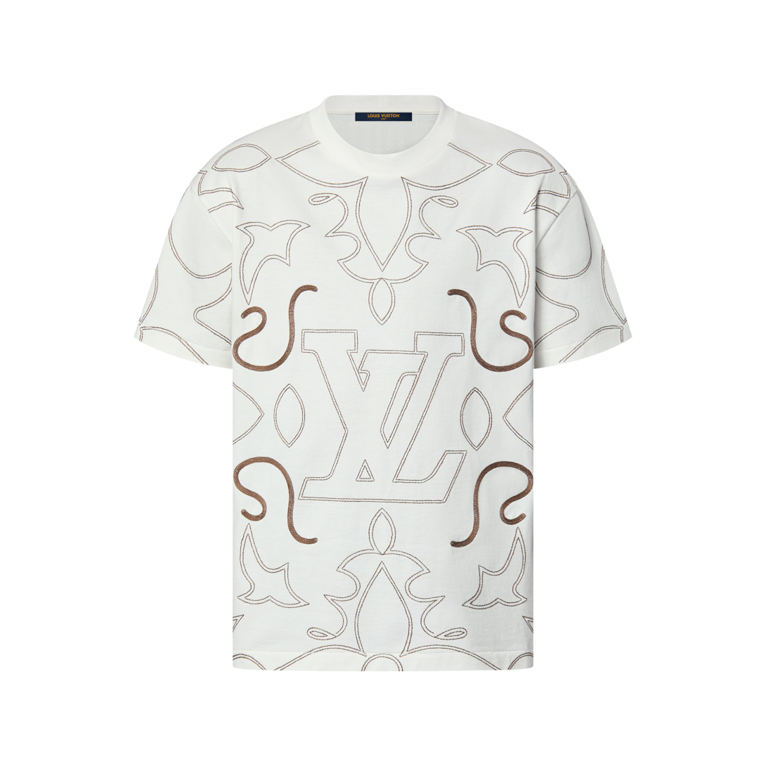 Embroidered Cotton T-Shirt - Luxury White | LOUIS VUITTON
